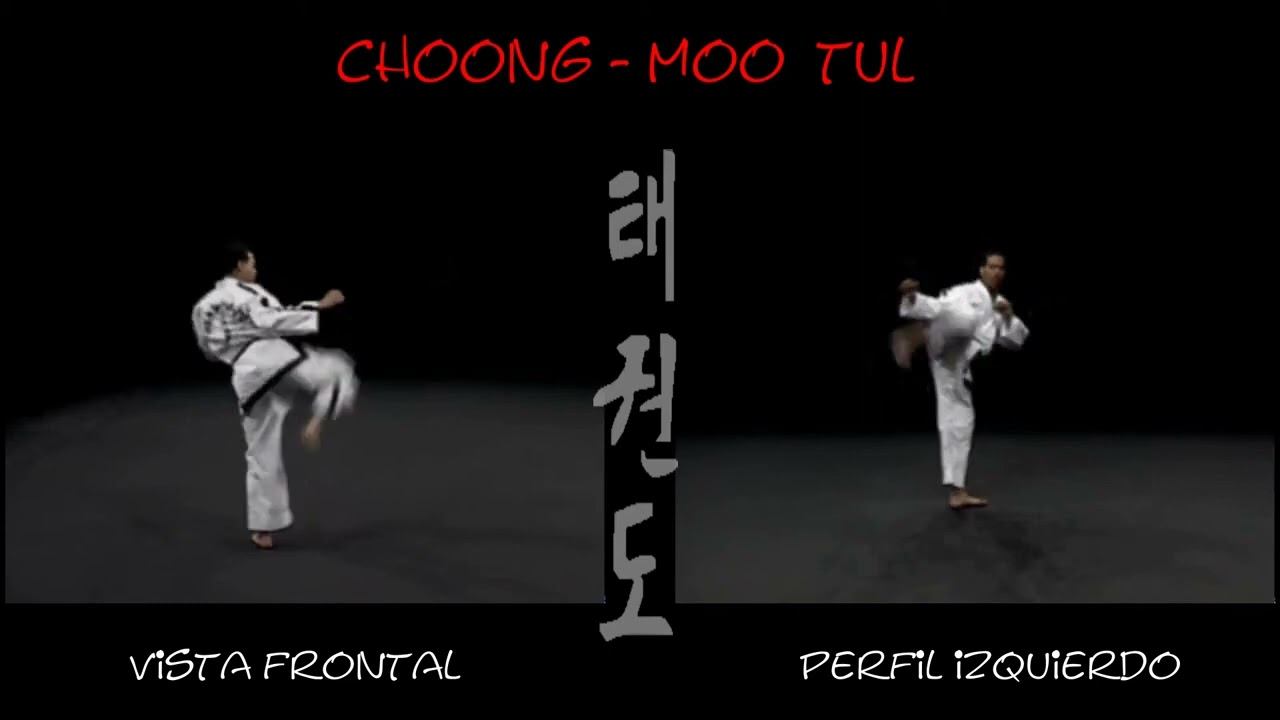 Чунг Му видео тхэквондо туль на красно-черный пояс 1 гып, хьенг комплекс Choong Moo Tul вид сзади смотреть онлайн