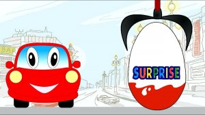 Мультик про машины Пассажирский транспорт и киндер сюрпризы