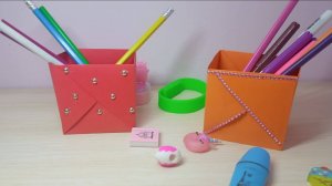 Как сделать стакан органайзер для канцелярии Простые поделки из бумаги