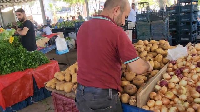 ОБЗОР БАЗАРА МЕРСИНА , ЦЕНЫ ! #врек #food #турция #еда #юмор #вкусно #обзор #зож #красота смотреть онлайн