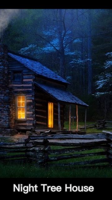 【White Noise】Night Tree House #shorts #treehouse #asmr смотреть онлайн