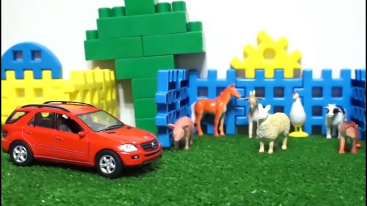 Вместе с машинкой изучаем животных. Видео с игрушками для детей смотреть онлайн