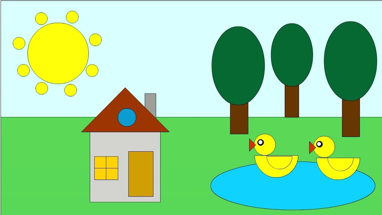 Мультик для малышей. Геометрические фигуры. Собираем картинки смотреть онлайн