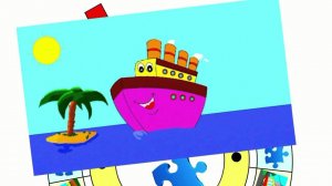 Мультики для детей. Пазл. Вертолет. Пароход. Машинка