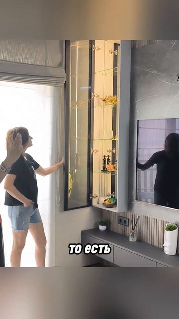 Кухня гостиная с ТВ зоной. Наша работа. Производство мебели в Анапе M-STUDIO. #кухнягостиная