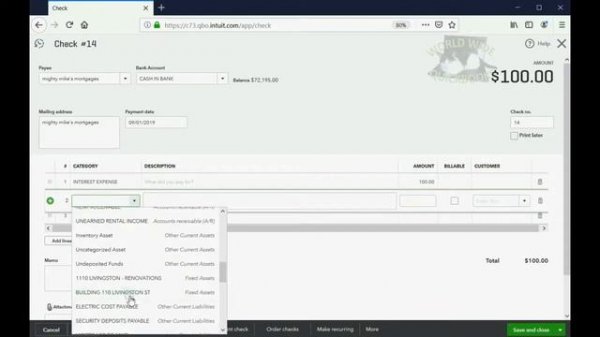 QuickBooks Online Landlords Monthly Mortgage Payments Principal Reduction