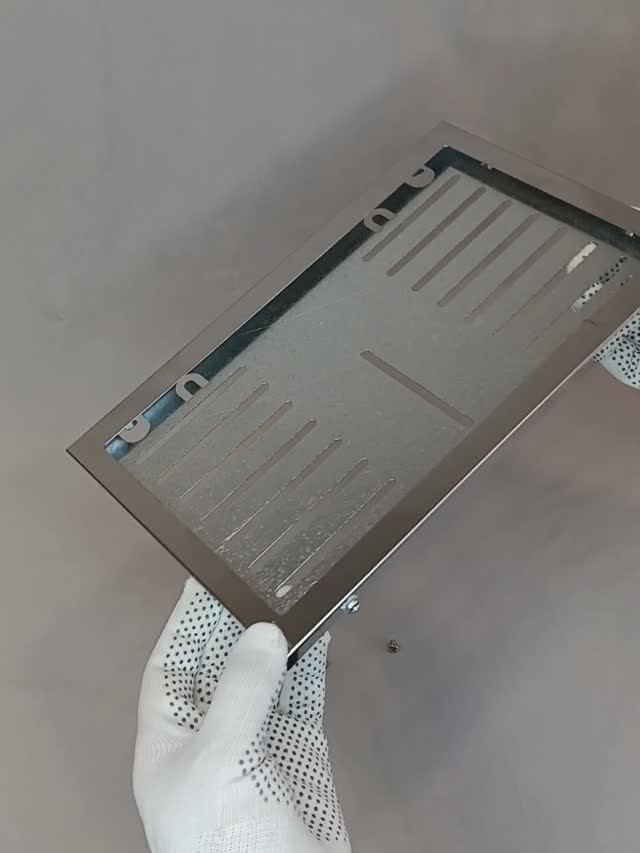 Рамка для номера Квадратная. Тип 1А. 1шт. Нержавеющая сталь. С нержавеющими винтами.