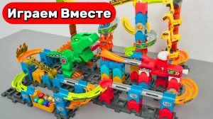 Гонки шариков с динозаврами 🦕🌀 Магнитный развивающий конструктор для детей 🦕🌀