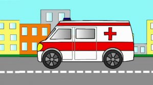 Мультик про машины. Пожарная машина. Полицейская машина. Скорая Помощь. Мультик - Раскраска