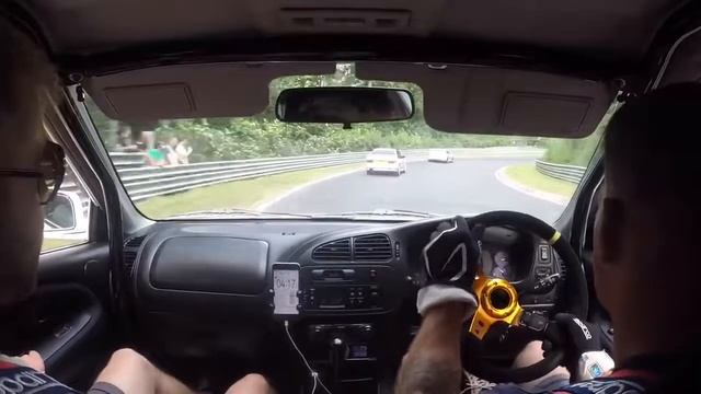 Mitsubishi Evo VI Nurburgring onboard catching BMW m3 and Porsche 911 смотреть онлайн