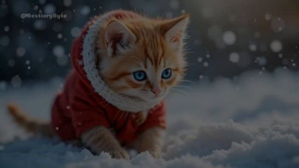 😻 Cute Kitten’s First Snow Adventure ❄️🐾