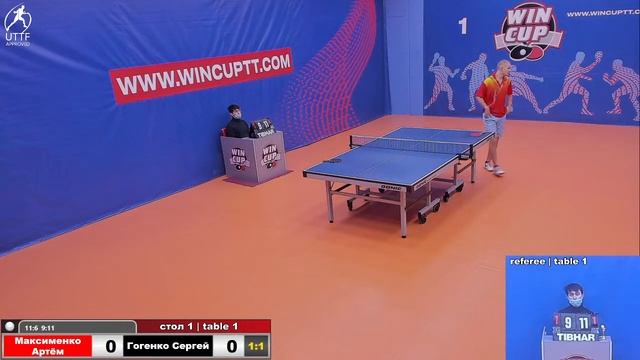 Максименко Артём 2-3 Гогенко Сергей Турнир Восток 1 WINCUP 02.01.22 Прямая трансляция Зал 1 смотреть онлайн
