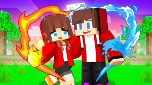 Девушка Джей Джея Управляет Огнём — Мультик с Персонажами Майнкрафт