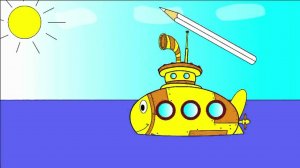 Мультик - Раскраска для малышей. Подводная лодка. Развивающий мультфильм