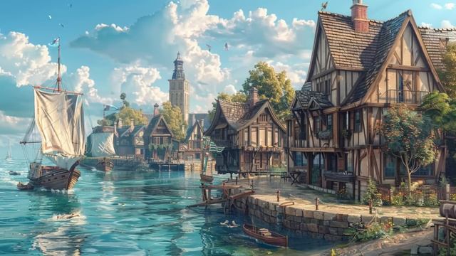 Расслабляющая средневековая музыка 🎻 Фэнтезийная гавань 🌊 Музыка для сна и концентрации 💤 смотреть онлайн