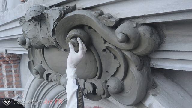 How to sculpt on classic arched window , cement and sand reliefs смотреть онлайн
