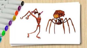 Сиреноголовый против Домоголового _ Siren Head _ Учимся рисовать