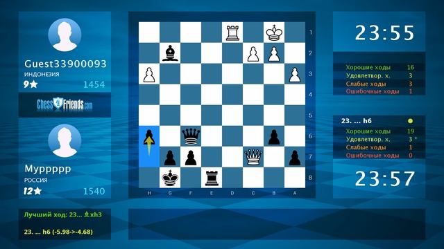 Chess Game Analysis: Guest33900093 - Муррррр : 0-1 (By ChessFriends.com) смотреть онлайн