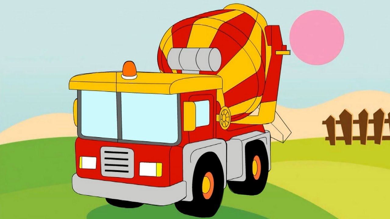 Мультик про машинки для малышей. Бетономешалка. Трактор. Трамвай смотреть онлайн