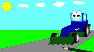 Мультик - Раскраска для малышей. Грейдер. Рабочие машины.