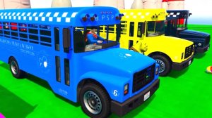 ЦВЕТНЫЕ ШКОЛЬНЫЙ АВТОБУС для детей с Супергероями и Веселыми песнями для малышей мультики для детей