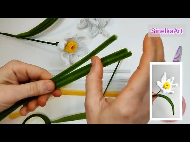 Нарциссы своими руками / DIY / Tutorial / Синельная проволока мастер класс смотреть онлайн
