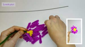 Астра из синельной проволоки - цветы своими руками / Tutorial / Синельная проволока мастер класс