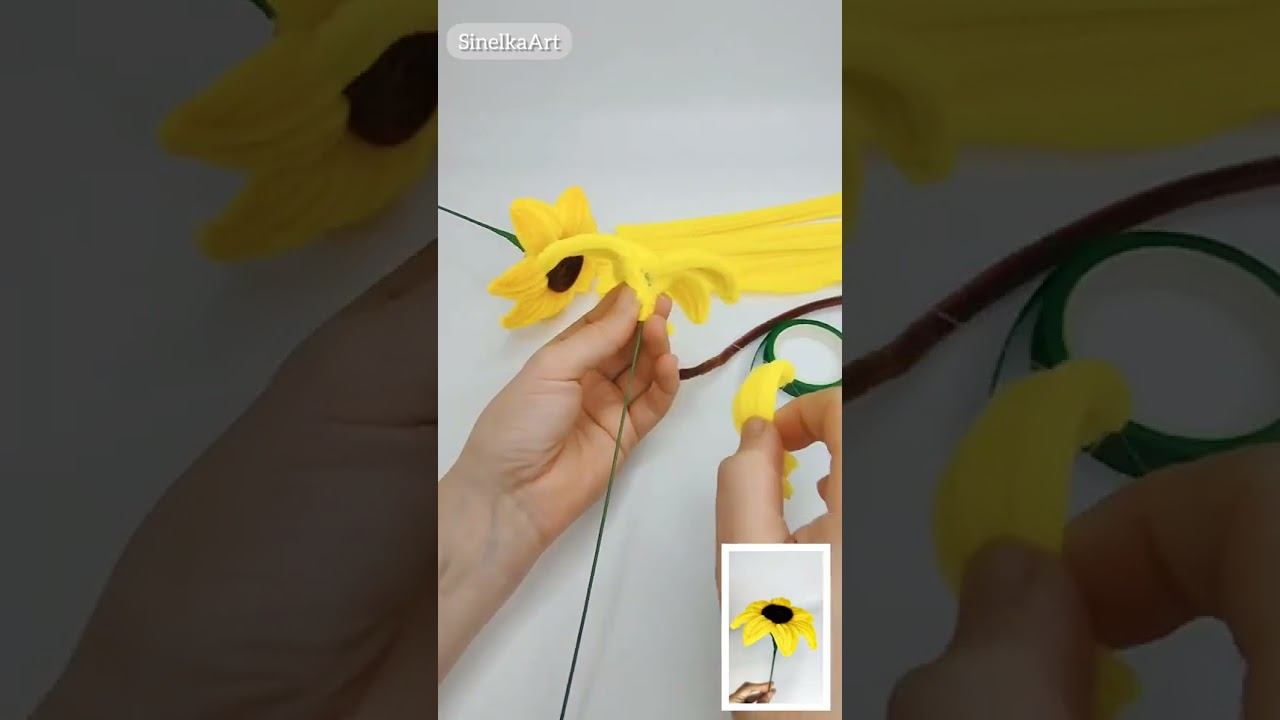 Герхеры из синельной пушистой проволоки своими руками /DIY Мастер класс #diy #flowers #art #craft смотреть онлайн