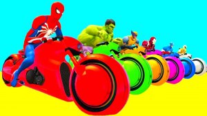 Мультики про цветные МОТОЦИКЛЫ и ВЕРТОЛЕТЫ с Супергероями Мультфильм для Детей