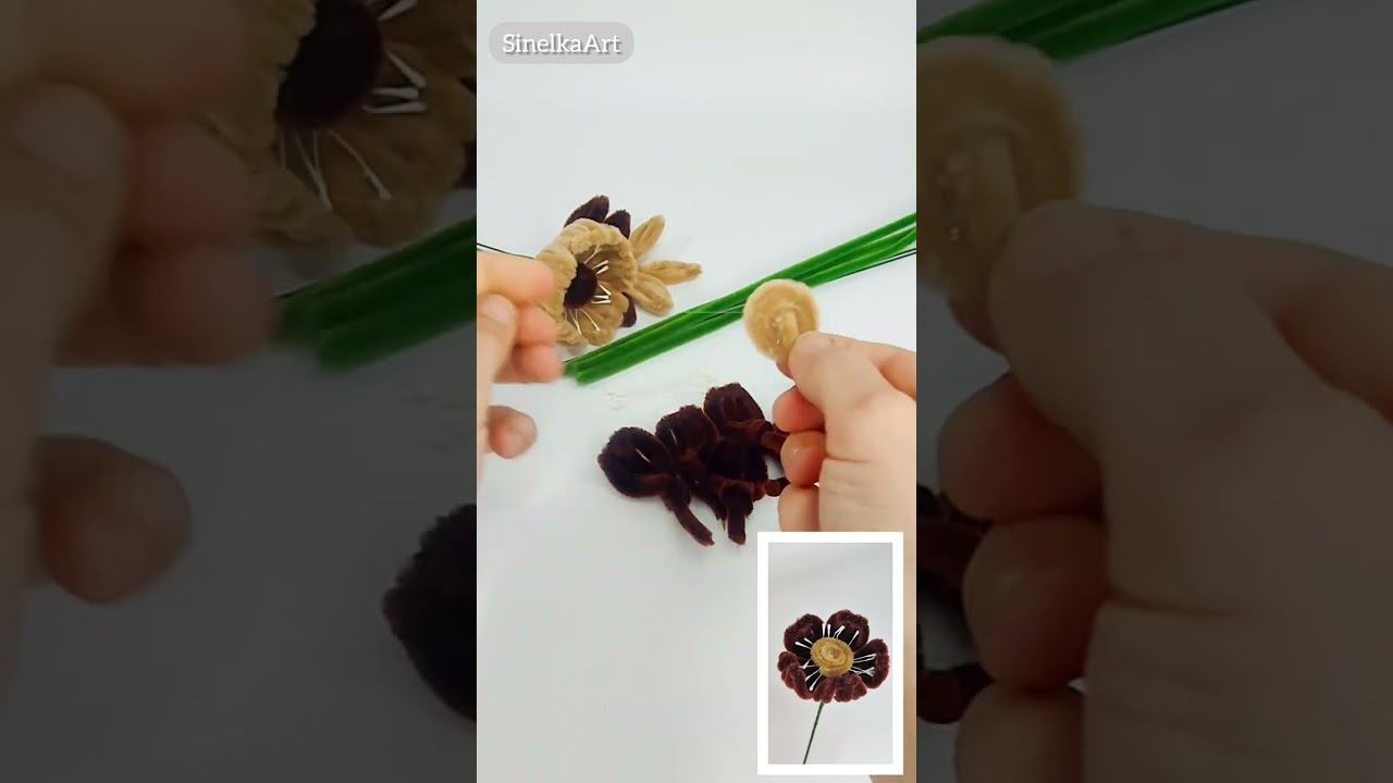 Цветы из синельной проволоки Tutorial / Синельная проволока мастер класс смотреть онлайн