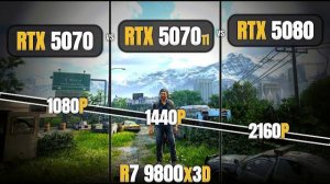 RTX 5070 vs RTX 5070 Ti vs RTX 5080 | Raw & RT Performance | 1080p, 1440p, 4k | R7 9800x3D
