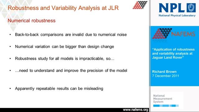 Application of Robustness and Variability Analysis at Jaguar Land Rover смотреть онлайн