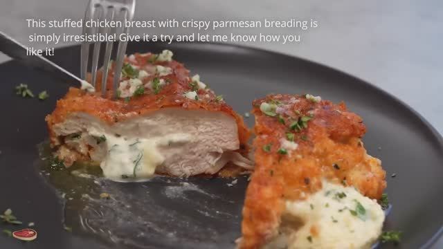 Фаршированная куриная грудка в хрустящей панировке смотреть онлайн