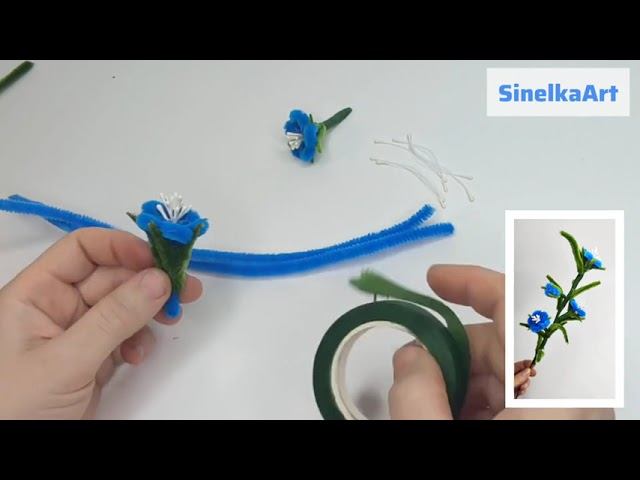 Синие цветы из синельной проволоки / Tutorial / Синельная проволока мастер класс #flowers смотреть онлайн