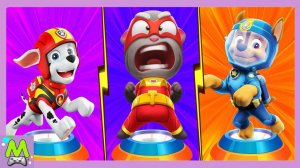 Говорящий Том Герои vs Щенячий Патруль.Супер Кот против Супер Щенков.Кто Круче в Играх Бегалках