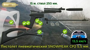 Пистолетный ствол 250 мм. SNOWPEAK CP2 5.5 на СО2
