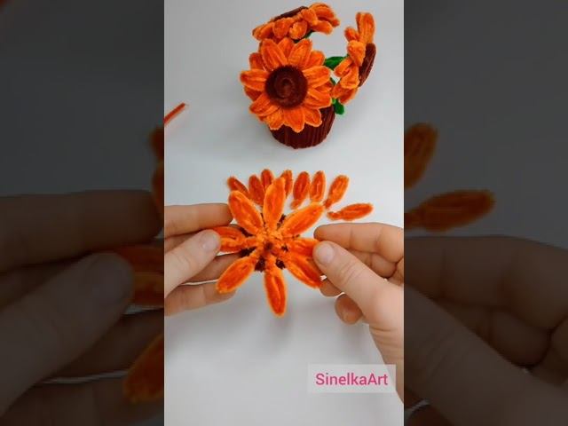 Гербера из синельной проволки DIY / Tutorial / Синельная проволока мастер класс смотреть онлайн