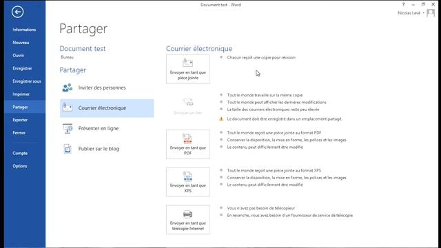 Tutoriel Word 2013 - Envoyer Un Document Par Email Directement Depuis Word