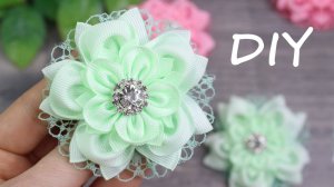 Как сделать цветы из лент канзаши Мастер-класс цветок канзаши