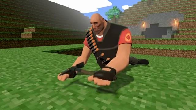 Heavy попал в мир minecraft из за портала приколы майнкрафт смотреть онлайн