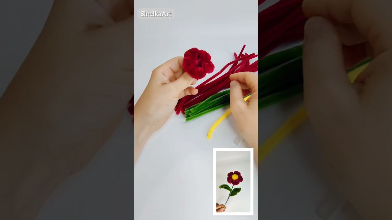 Цветок из синельной проволоки простой Pipe Cleaner / DIY / Синельная проволока мастер класс смотреть онлайн