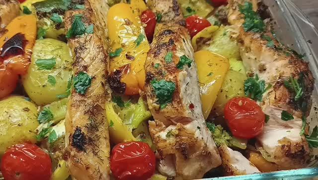 ЛОСОСЬ С ОВОЩАМИ В ДУХОВКЕ | Очень вкусный рецепт