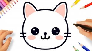 КАК ЛЕГКО НАРИСОВАТЬ БЕЛОГО КАВАИЙНОГО КОТЕНКА 😻