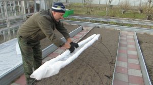 Удобный парник из укрывного материала для грядок за 5 минут.