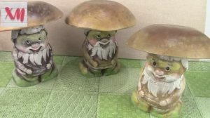 Садовые фигуры грибы. Интересный способ окрашивания. ХоббиМаркет