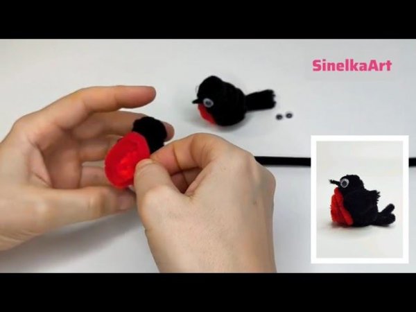 Снегирь своими руками поделка / Pipe Cleaner / DIY / Tutorial / Синельная проволока мастер класс