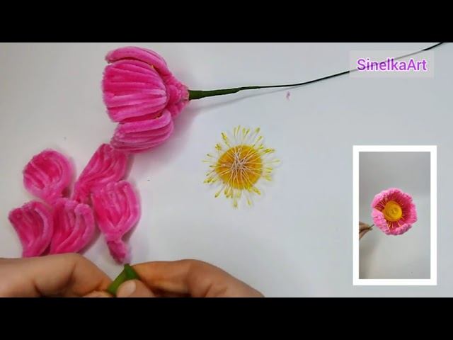 Цветы из синельной проволоки / Pipe Cleaner / DIY / Tutorial / Синельная проволока мастер класс смотреть онлайн