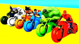 Мультики про цветные электрические мотоциклы с детскими песнями