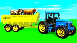 Мультики про синий трактор и красочные электрические мотоциклы для детей