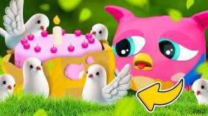 Совенок Хоп хоп готовит праздничный торт для друзей!  Видео для самых маленьких про игрушки